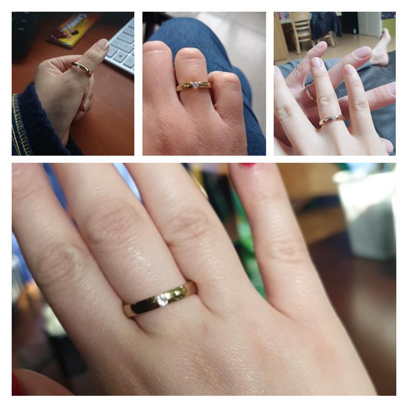 Engagement Ring for Women Stainless Steel Silver Color Gold Color Finger Girl Gift US Size 5 6 7 8 9 10