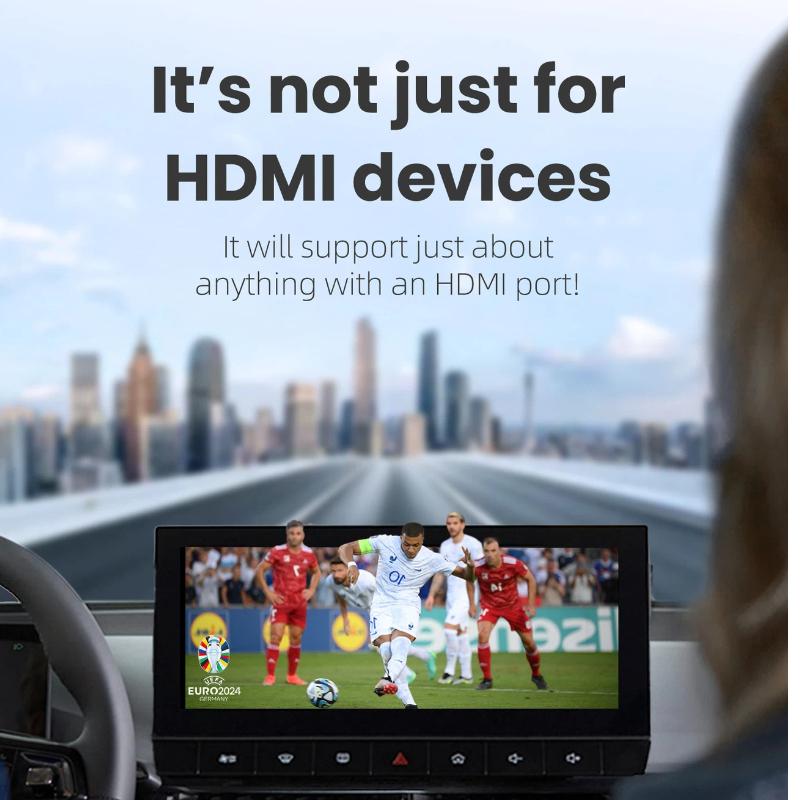 Auto-TV-Adapter | Videos auf dem werkseitig verkabelten CarPlay-Bildschirm ansehen | Verbindet Fire TV Stick & Google TV | Autozubehör