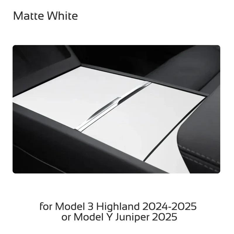 

For Tesla Model 3 Highland 2024 Y Juniper 2025 Center Console Cover Protector Sticker Central Control Panel Film Car Accessories матово-белый