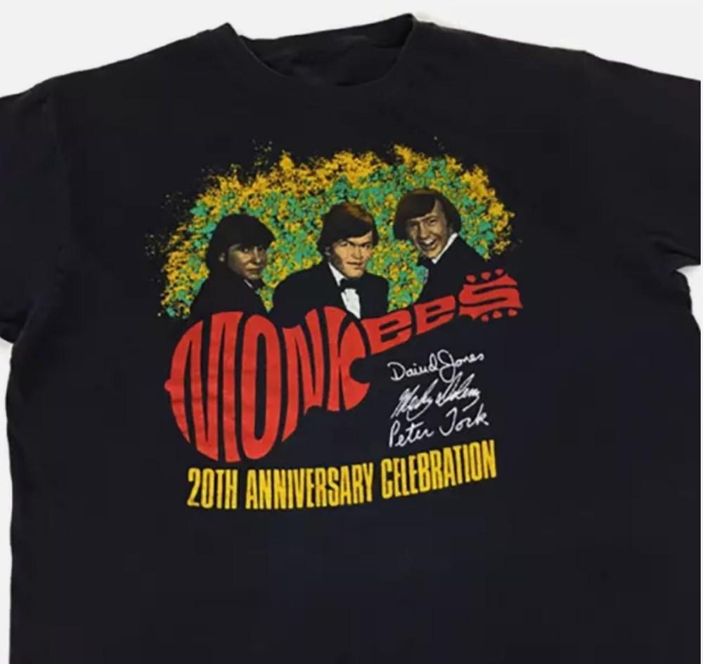 Monkees 20th Anniversary Tour Vintage 1986 Black Size S-45XL T-Shirt