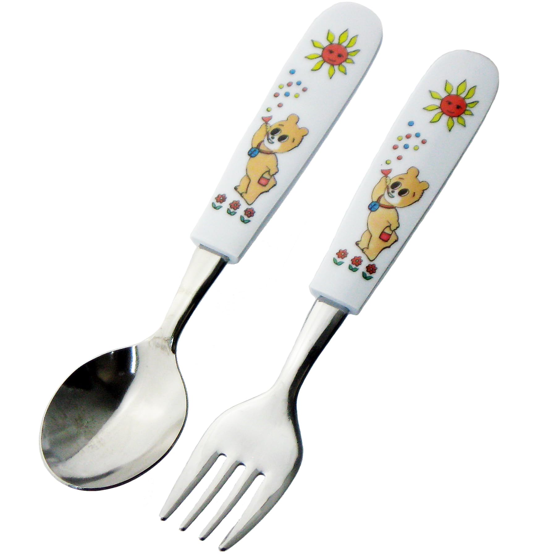 Nagao Spoon and Fork Dishwasher Made in Japan Children s Set,  Koro-chan  Design, 13.8cm, Safe,