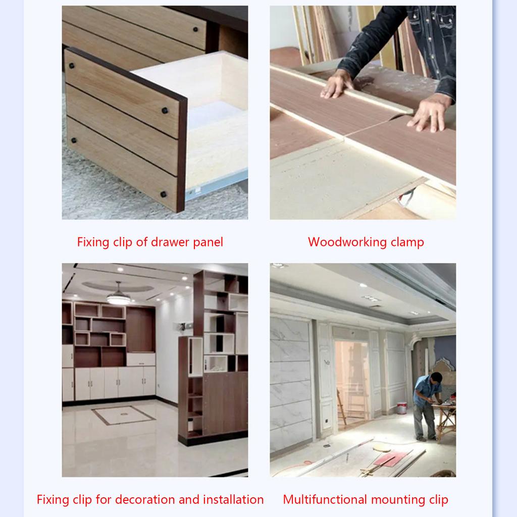 Stainless Steel C Clamp Heavy Duty Cabinet Drawer Furniture Installation Clamps Drill Hole Guide Design Support Clamp