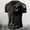 Men's Graphic Skulls T Shirt Shirt Tee Short Sleeve T Shirt 3D Print Crew Neck Shirt Vintage