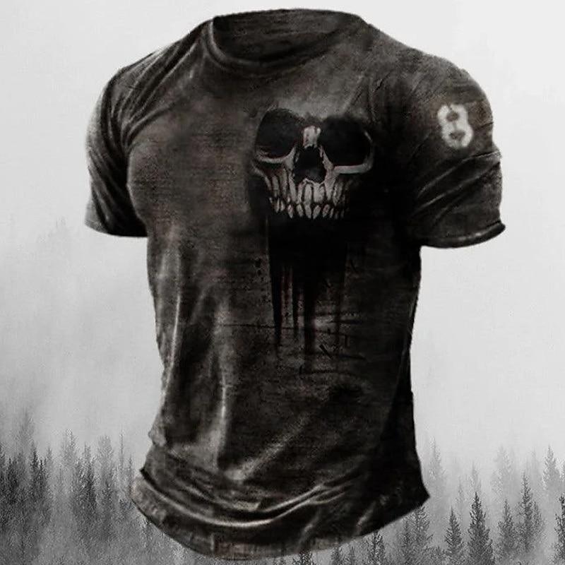 

Men s Graphic Skulls T Shirt Shirt Tee Short Sleeve T shirt 3D Print Crew Neck Shirt Vintage XL