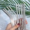 50/5x Stainless Steel Straw 304 Metal Drinking Straw for Party Kitchen Smoothie Milkshake Cocktail Hot Drinks Straight and Bent