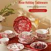 Set di Piatti in Ceramica Rose Holiday di Naijiang