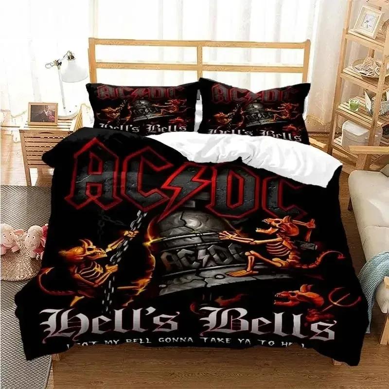 AC/DC Rock Band Bedding Set 3D Print Duvet Cover Set Boys Girls Twin Queen Size Bed Set Kids Adult Fashion Home