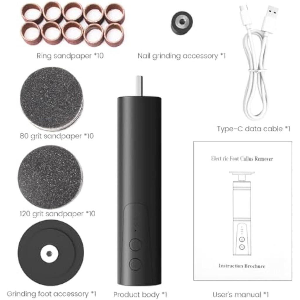 2 In 1 Portable Electric Callus Remover Rechargeable Professional Foot Grinder Feet Dry Dead Skin Pedicure Tool