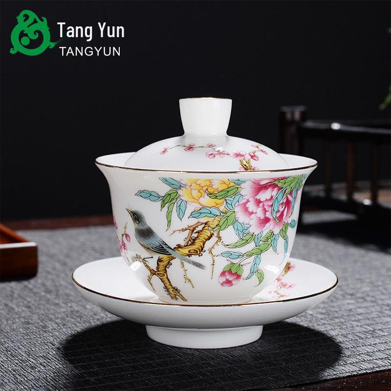 Dehua Mutton Fat Jade White Ceramic Gaiwan