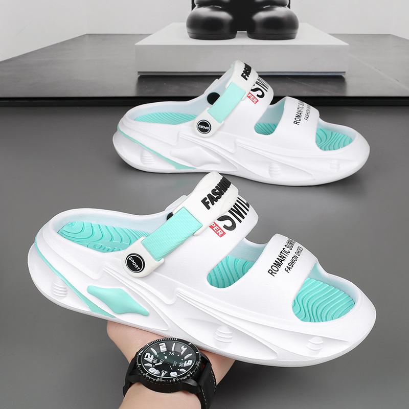 Two thick-soled cool slippers, new soft-soled one-word slippers, beach sandals.