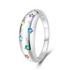 Rings 925 Silver Star Moon Colorful Sparkling Zircon Simple Rings For Women Exquisite Wedding Engagement Birthday Jewelry Gifts