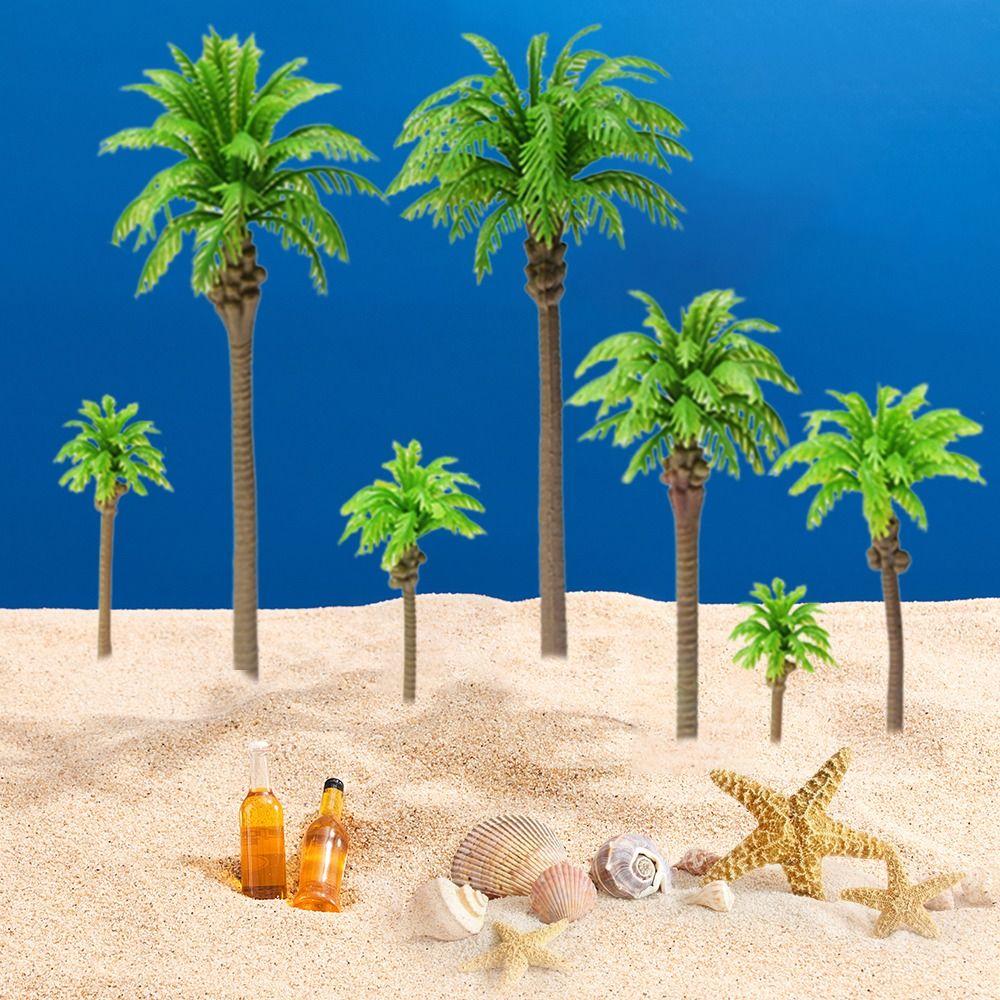 5Pcs Stereoscopic Palm Tree Model Artificial Coconut Micr Landscape  Desktop Decoration