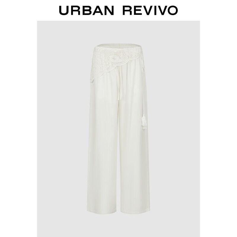 Women s UR2026 Crochet Tie-Waist Wide-Leg Pants M