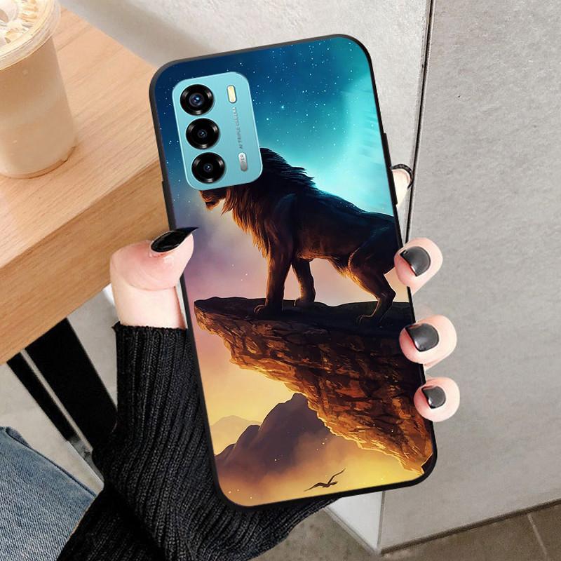 For ZTE Blade V40 Vita Case 8045 6.75" Animal Cartoon Soft Silicone Funda for ZTE Blade V40 Vita Phone Cover V40Vita Black Coque
