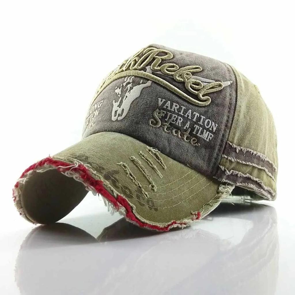 Cappellini da Baseball Unisex Neri con Ricamo Lettere BlackRebel Lavati Primavera e Autunno Outdoor Regolabili Cappelli Casual Cappello Parasole