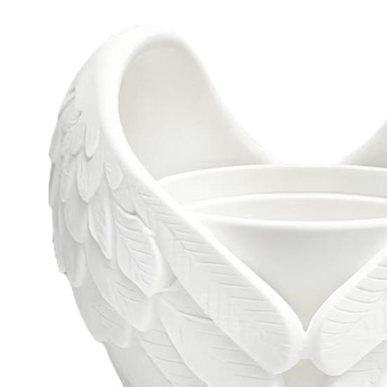 Angel Wings Planter, 3D Printed Decorative Flowerpot, White Feathered Wings Plant Pot for Succulents Small Plants