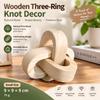 Wooden Three-Ring Knot Decor, 9 cm Wide-Ribbed Small, American Country Style, 4 Colors