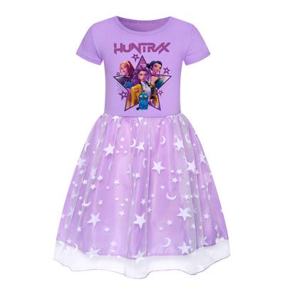 Kpop Hexenjagd Anime Peripherie Mädchen Regenbogen Spitzrock Sommer Großer Schwung Bequem Schön Niedlich Kleid