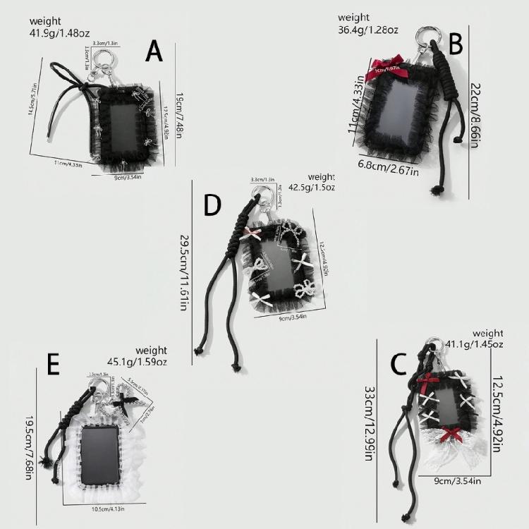 Mysterious Dark Theme Badge Holder Keychain Customizable With Beaded Chains Stylish Bag Charm Decoration
