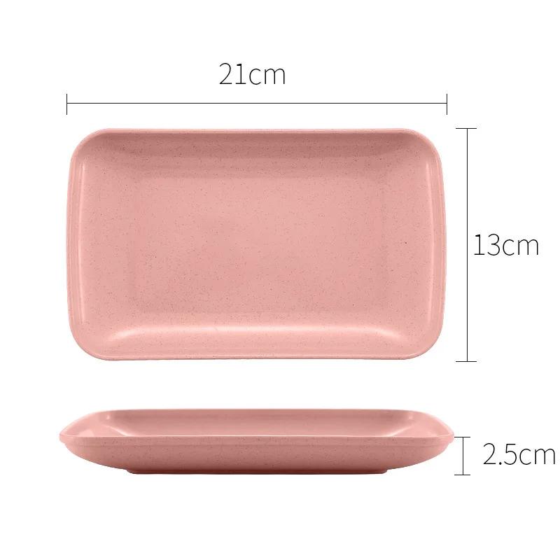 Creative Wheat Straw Rectangular Plate Melamine Healthy Tableware Utensils Dessert Sushi Pasta Plate Dishes Kitchen Cooking