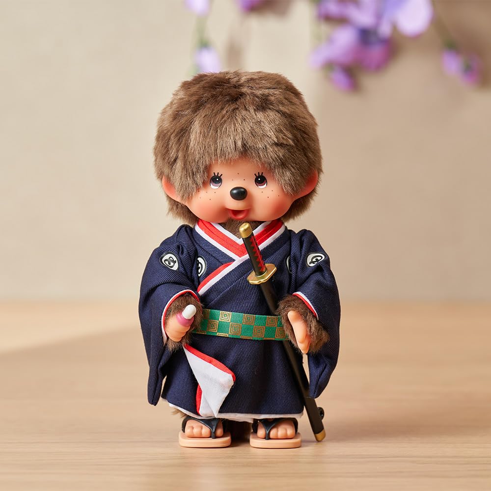 Offizielles Kyugetsu Original Kimono Monchhichi Junge Schwertkämpfer IPM-15-Z