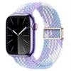 Compatible with Apple Watch S10, iWatch 11, Xiaomi 9, Huawei; Rainbow Nylon Magnetic Buckle Strap.