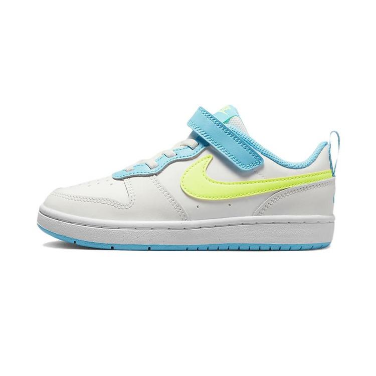 (PS) Nike Court Borough Low 2 PSV White Baltic Blue Volt Kids BQ5451-122 EU 35