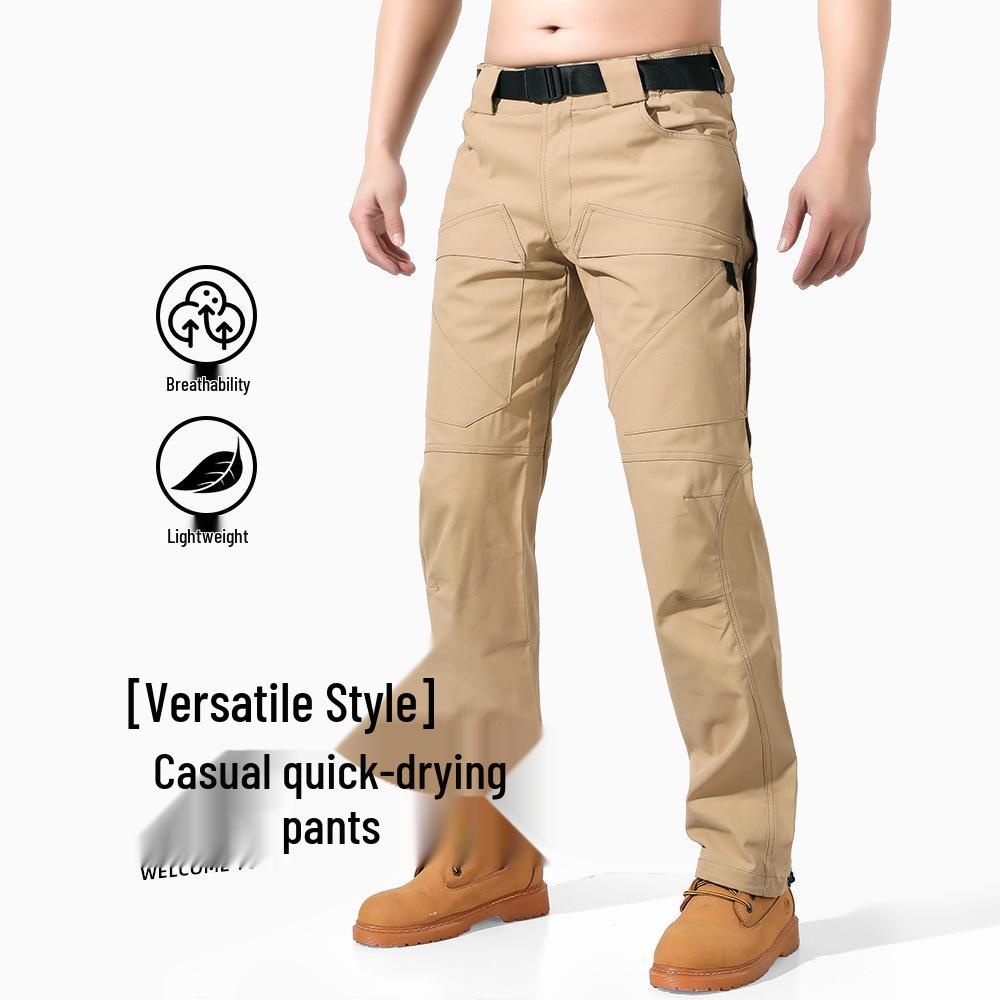 

Men s Quick-Dry Multi-Pocket Outdoor Hiking Pants - Casual, Fashionable, and Travel-Friendly. 4XL хаки