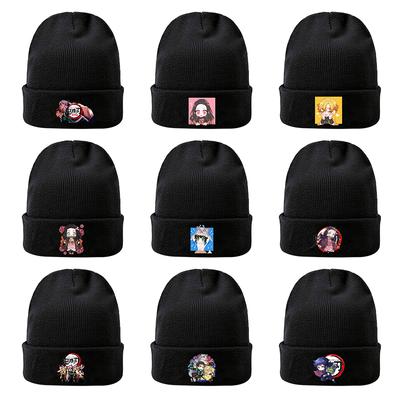 Demon Slayer Knitted Hat Women's Unisex's Beanies Autumn Winter Hats Anime Japan Crochet Caps