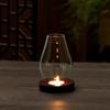Solid Wood Base Glass Candle Holder Windproof Incenses Stove Lamp  Indoor Environment