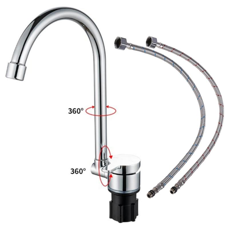 1Piece Faucet High-end Folding Faucet Water Tap 360 Degree Cold Hot Water Faucet for Marine Boat Yacht
