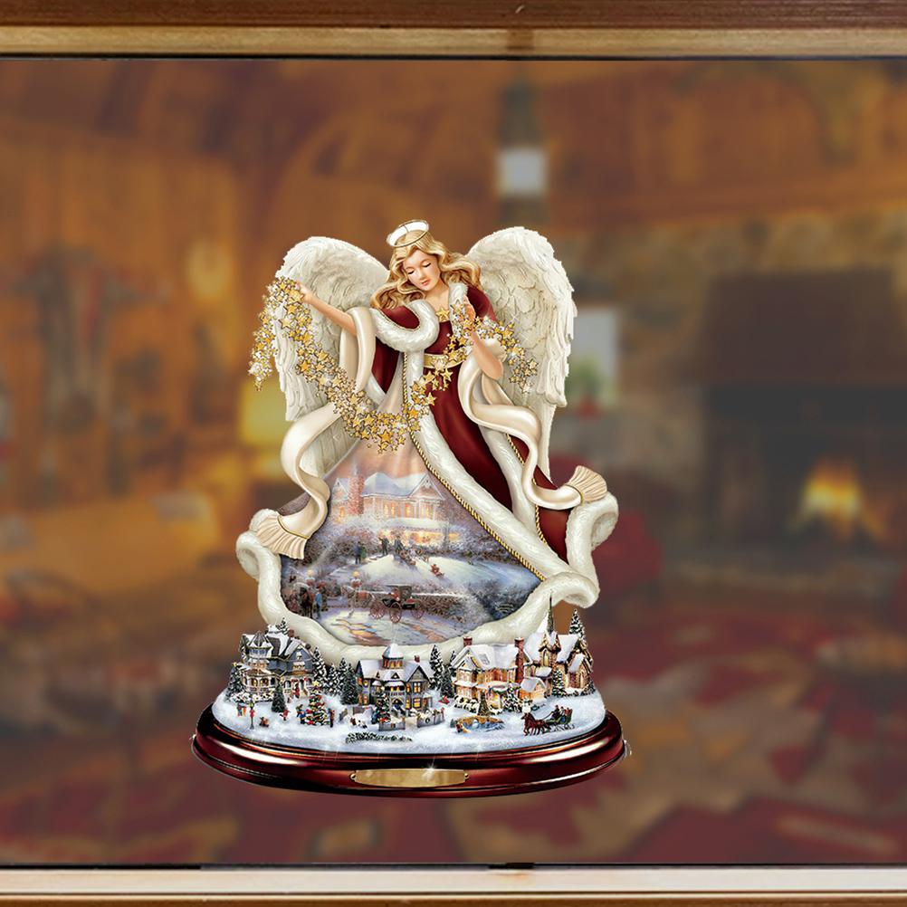 Weihnachten Santa Fenster Paste Aufkleber PVC Engel Frohe Weihnachten Party Wandaufkleber