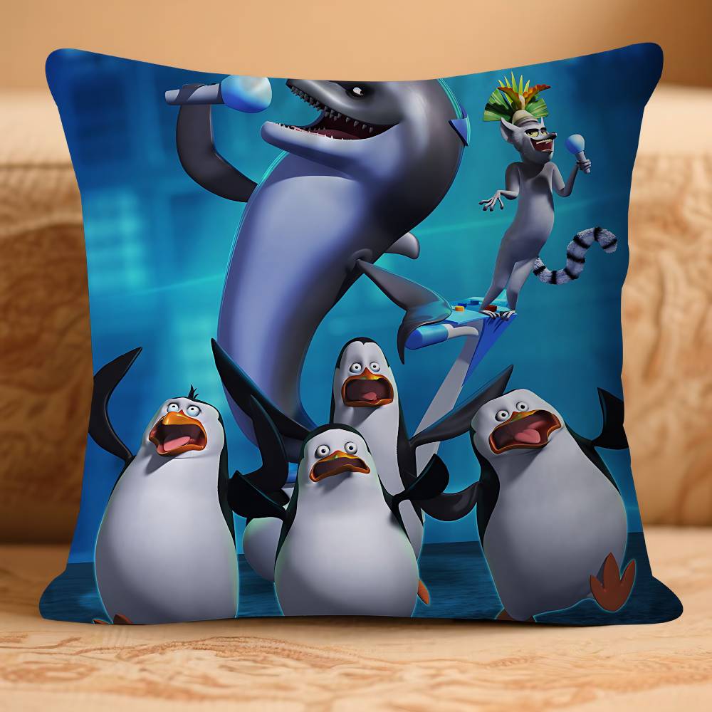 P-Penguins Of MadagascarS Pillow Case Removable Washable Cushion Cover – All-Season Soft Linen