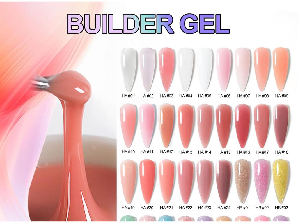 Nail Extension Gel Set: 24 Fine Glitter Colors for Phototherapy & Crystal Nails