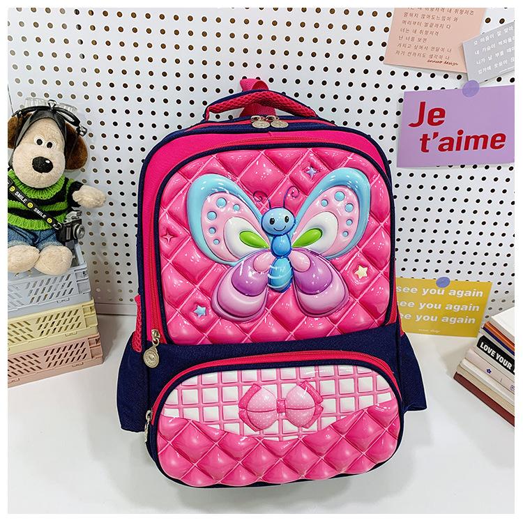 

School BagsNew cartoon animation large capacity fashion butterfly rabbit backpack tide 1-3 grade backpack темно-синього кольору