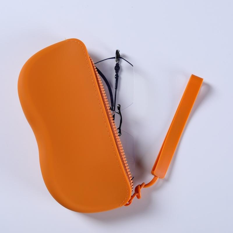 Women Girls Dustproof Glasses Box for Women Men Solid Colour Silicone Zipper Glasses Storage Waterproof Bag Cosmetic Coin Bag