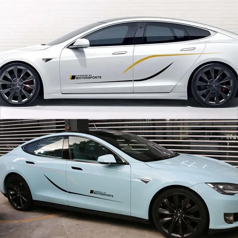 Auto Body Decoration Decals Car Door Side Vinyl Stickers Graphical Motorsport Decal Accessories For Tesla Model 3 S X P100D