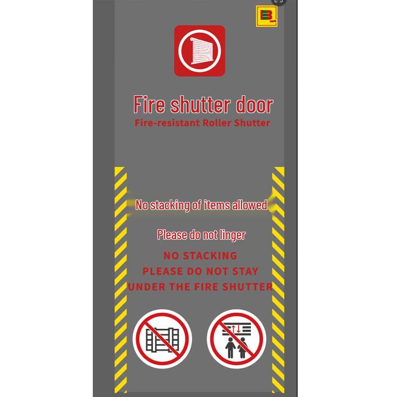 Rolling Shutter Door No Stacking Warning Sign