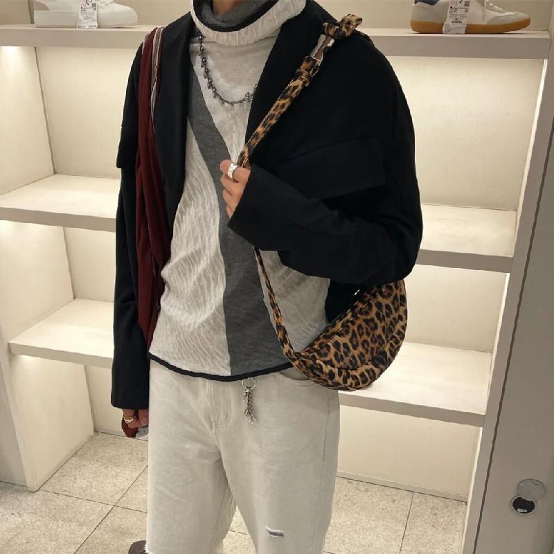 Leopard Print Women's Canvas Bag Shoulder Bag Crossbody Bags Lady's Messenger Bag