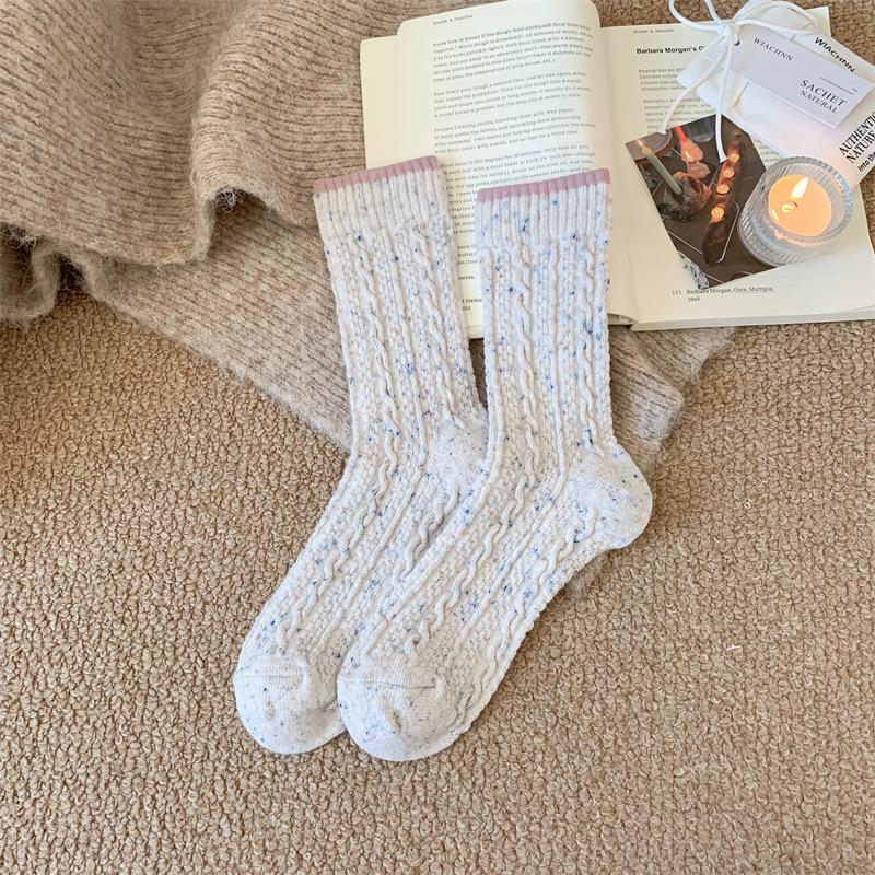 Wool Socks Children'S Thickened Warm Tube Socks Ideas Yarn Stacking Socks Women'S Winter Maillard Color