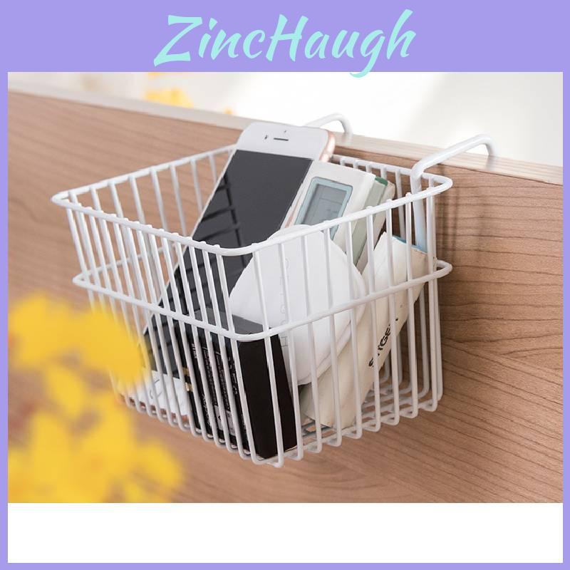 Stylish White Iron Square Hanging Storage Basket For Office And Dorm Room Organization