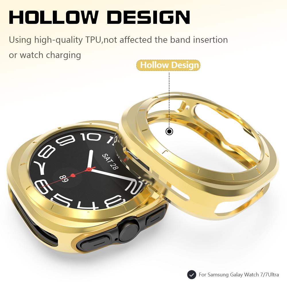 Glass+Case Full Cover for Samsung Galaxy Watch 7 40mm 44mm TPU Anti drop and waterproof Protector Case Watch 7 Pro 47mm