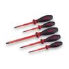 CIMCO 1000V Insulated Screwdrivers - Set of 5 Flat-head Screwdrivers for Slotted Screws