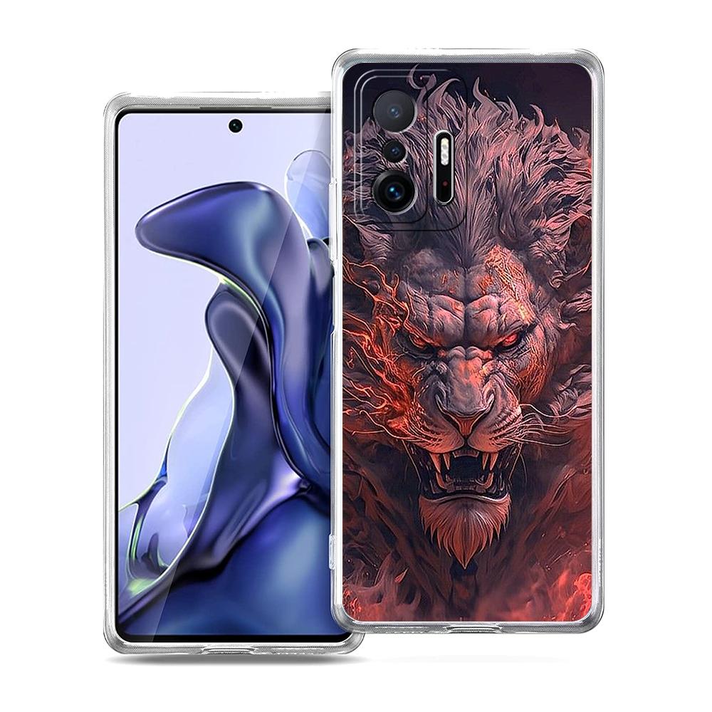 

Transparent Phone Case for Xiaomi Mi 14 13 12 11 Ultra 13T 12T 11T Poco X3 NFC F3 F6 Pro Lite 5G Soft TPU Shell Lion Pattern Bag Poco F6 Pro
