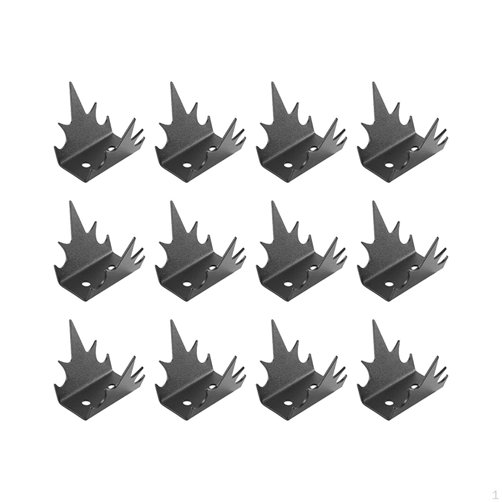 12 Pieces Anti Climb Fence Spikes Security Spikes, Screw Mount, Black, Intruder Deterrent