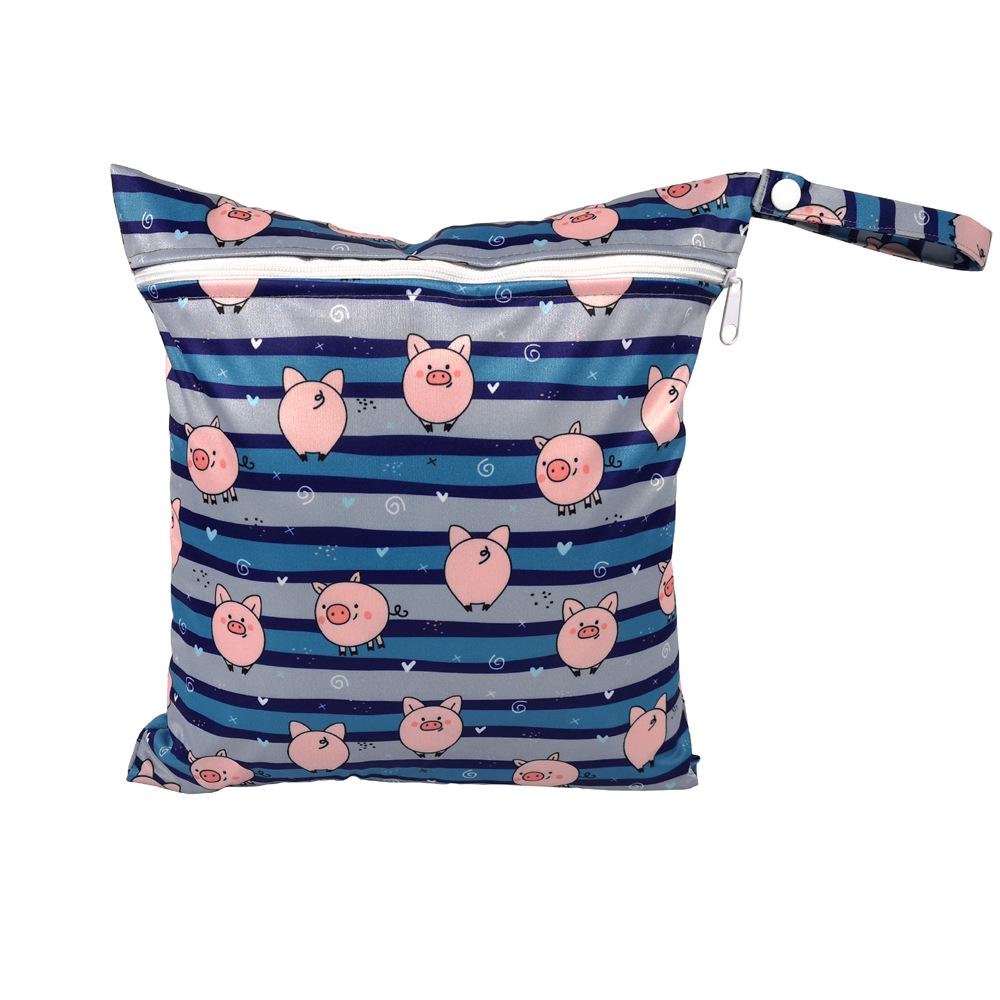 SGS Certified Baby Diaper Bag - Cartoon Pattern, Washable, Wet/Dry Storage