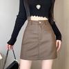 High-Waisted Black PU Leather Mini Skirt: Versatile, Hip-Hugging Style for Spring and Early Autumn 2025