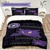 Anime Gengar Printed Bedding Set 3 Piece Soft Microfiber Duvet Cover Set Teens Game Room Decor No Sheet No Filling
