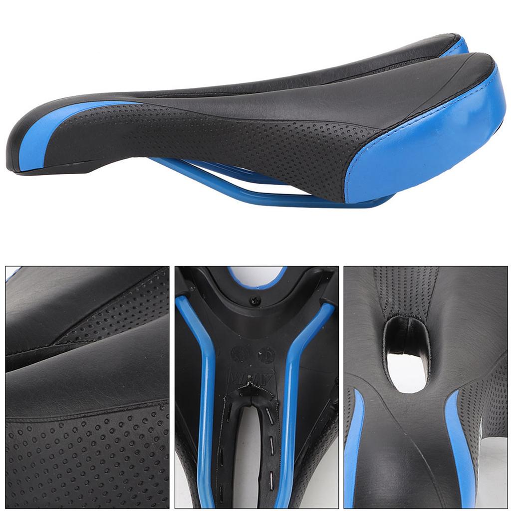 Bergstraßen-Faltrad-Sattelpolster Weicher Sitz Stoßdämpfend Fahrradsattel Schwarz & Blau
