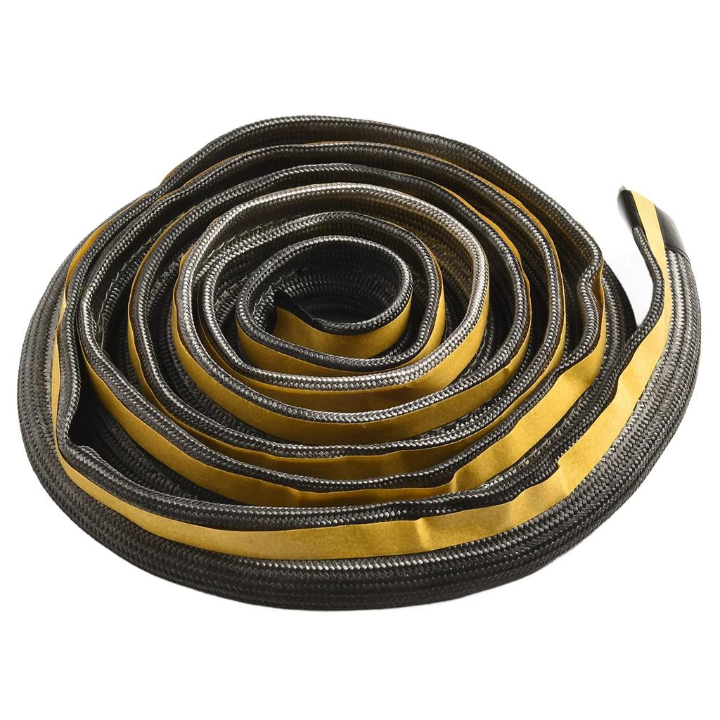 Fiberglass Stove Rope 2m Length 10mm Flat and Round Design for Heat Resistant Seal On Home Stoves Ovens and Fireplaces